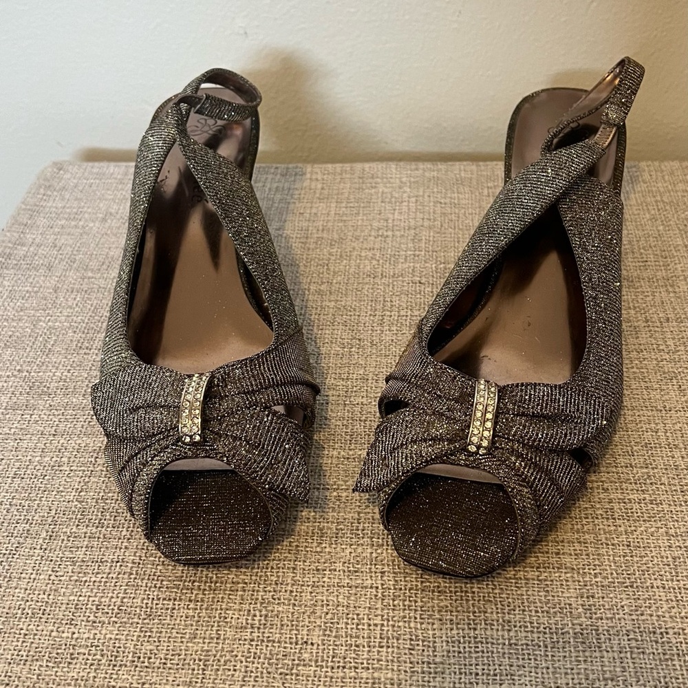 Elegant Women's Glitter Peep-Toe Heels